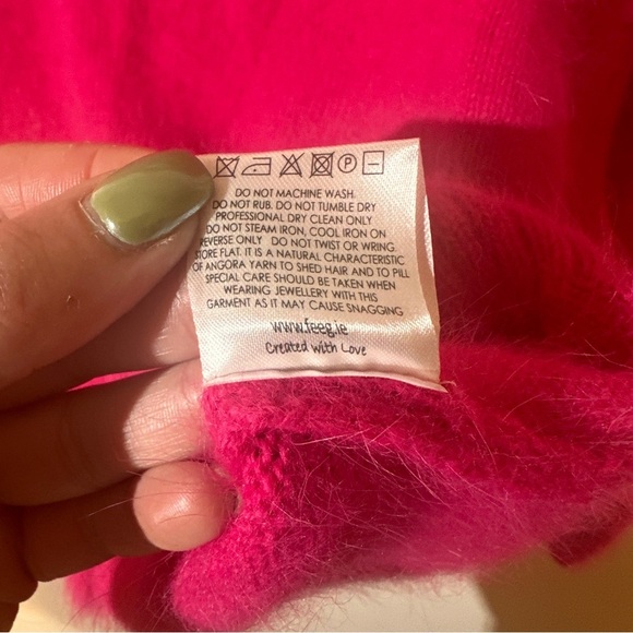 fee G Angora Blend Hot Pink Knit Sweater - Picture 6 of 7